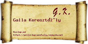 Galla Keresztély névjegykártya